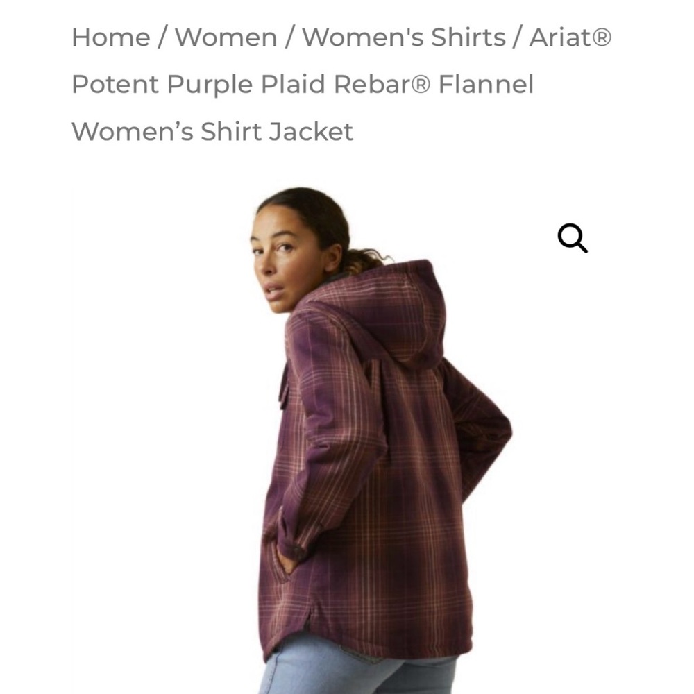 Ariat® Potent Purple Plaid Rebar® Flannel Women’s Shirt Jacket